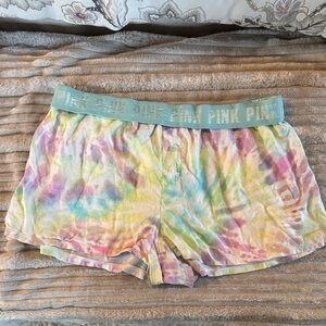 PINK Victoria's Secret Tie-Dye Cotton Lounge Shorts - Pastel Multicolor